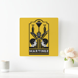 Relógio Quadrado Martinez Cocktail Art Deco