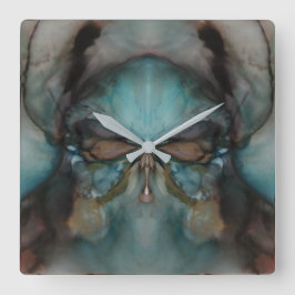 Relógio Quadrado Máscara de Visualização da Escarpa do Design Abstr