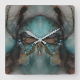 Relógio Quadrado Máscara de Visualização da Escarpa do Design Abstr