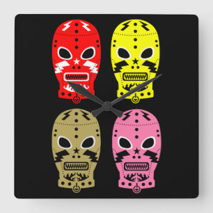 Relógio Quadrado Máscaras de Concurso luta