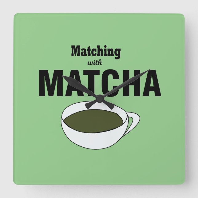 Relógio Quadrado Matcha Green Tea (Frente)