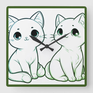 Relógio Quadrado Matcha Leaf