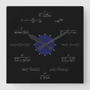 Relógio Quadrado Matemática (preto)