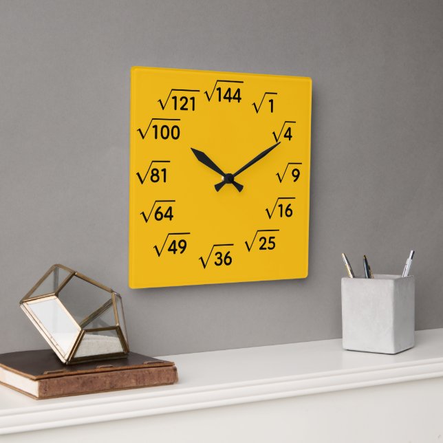 Relógio Quadrado Math Square Root Wall Clock (Escritório)