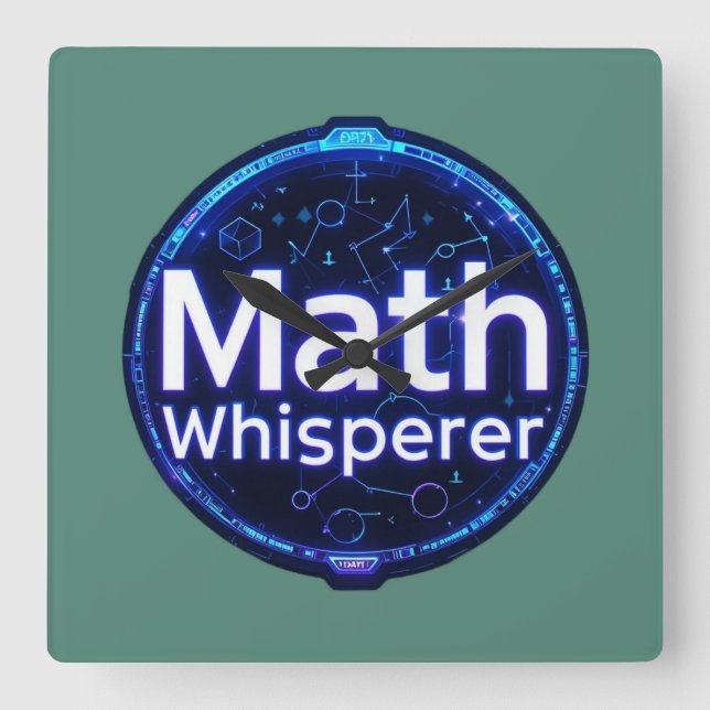 Relógio Quadrado Math Teacher Math Whisperer (Frente)