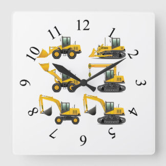 Relógio Quadrado Matriz de Equipamentos Pesados de Construção em re