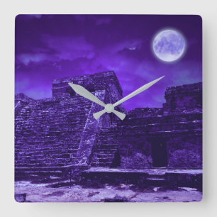 Relógio Quadrado Mayan Ruins   Tulum México
