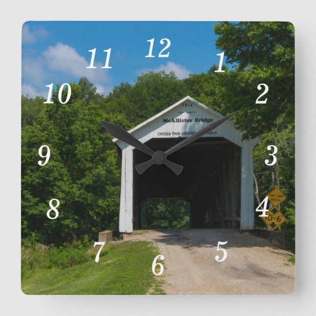 Relógio Quadrado McAllister Bridge Wall Clock (Frente)