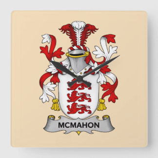 Relógio Quadrado McMahon Family Coat of Arms