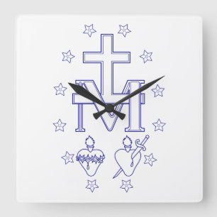 Relógio Quadrado Medalha de Nossa Senhora das Graves