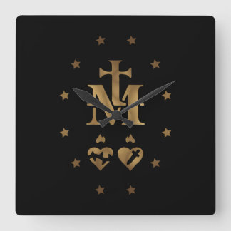 Relógio Quadrado Medalha Miraculosa, Medalha de Nossa Senhora da Gr