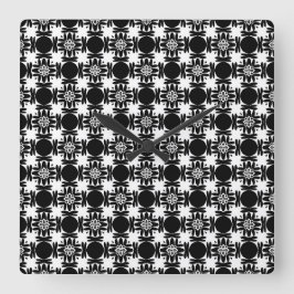 Relógio Quadrado Medalhão de Obsidiana   