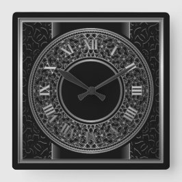 Relógio Quadrado Medalhão de Prata Chic 2