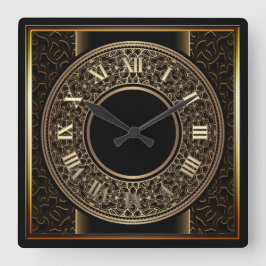 Relógio Quadrado Medalhão Dourado Chic 2