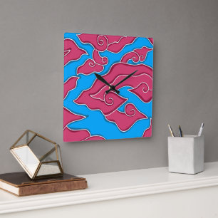 Relógio Quadrado Mega Mendung Clocks Square