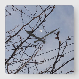 Relógio Quadrado Meia Lua na Lua de Verão