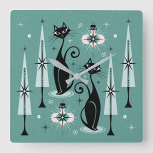 Relógio Quadrado Meio século Atômico Natal ©studioxtine