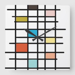 Relógio Quadrado Meio século de Arte Moderna