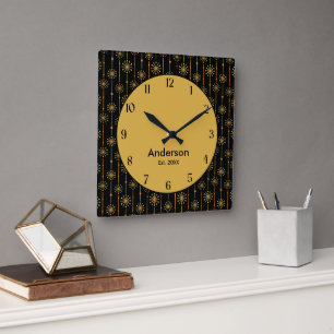 Relógio Quadrado Meio século Starburst Strike Cores Personalizadas