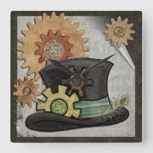 Relógio Quadrado Meios mistos de Steampunk do Sass do vapor