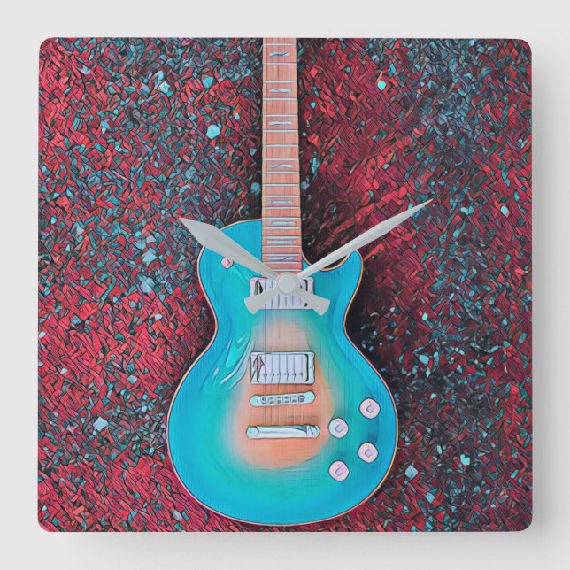 Relógio Quadrado Melhor guitarrista de sempre (Frente)