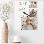 Relógio Quadrado Melhor Pai Collage de Foto Colorida Alguma Vez Ofe<br><div class="desc">O "Melhor Pai de Colagem Moderna - Foto Colorida Nunca Dotado" é um presente personalizado e único para qualquer pai que mereça ser celebrado. O presente é uma foto de colagem composta por várias imagens individuais que foram cuidadosamente organizadas para criar um design impressionante e atraente. O presente é uma...</div>