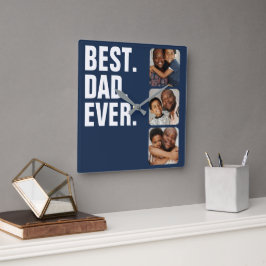 Relógio Quadrado Melhor Pai de Oferta de Fotografias do Dia de os p