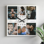 Relógio Quadrado Melhor Pai Nunca | Colagem de fotos do Dia de os p<br><div class="desc">Celebre o amor eterno e as memórias queridas de sua família com nosso melhor Pai do relógio de parede da colagem de fotos. Este relógio de parede personalizado é um presente ideal para Dia de os pais, aniversários, ou qualquer ocasião que honre o pai especial em sua vida. Apresentando uma...</div>