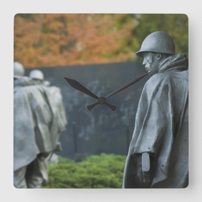 Relógio Quadrado Memorial da Guerra Coreana (Frente)