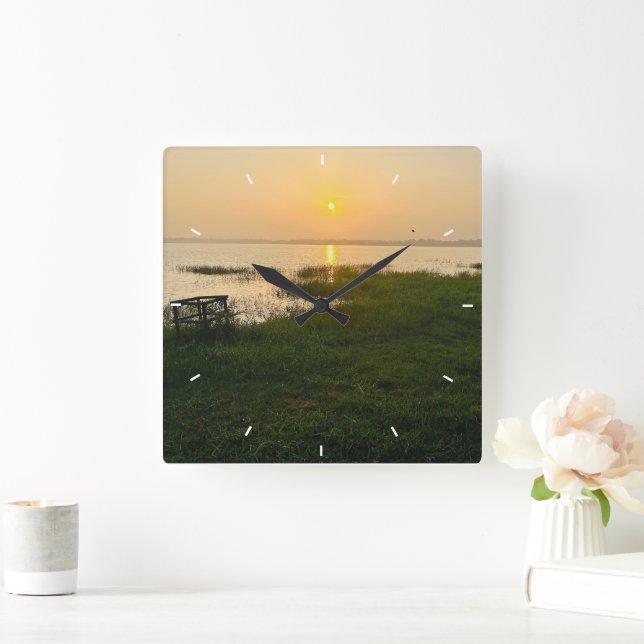 Relógio Quadrado Memórias de Fotografias Personalizadas Simples Qua (Lar)