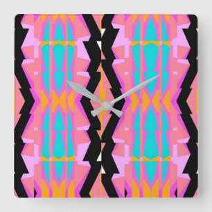 Relógio Quadrado Memphis Design Wire