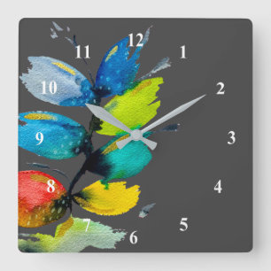 Relógio Quadrado Menina bebendo chá de bolhas adolescente moderno