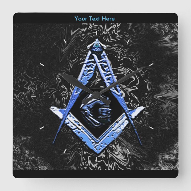 Relógio Quadrado Mentes Masônicas (BlueSwish) (Frente)