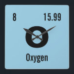 Relógio Quadrado Mesa periódica do Modelo de Elementos<br><div class="desc">Personalize esta mesa periódica de química de nerd do modelo de relógio de parede de elementos. Insira seu elemento favorito ou crie o seu! Alterar o nome, o símbolo, o número atômico e a massa atômica do elemento químico. Clique em Personalizar para alterar a cor do plano de fundo ou...</div>