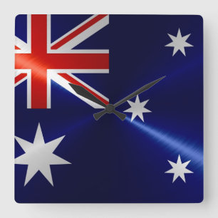 Relógio Quadrado Metal metálico da bandeira de Austrália