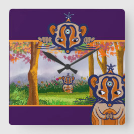 Relógio Quadrado Mice creatures in the field Fleece Blanket