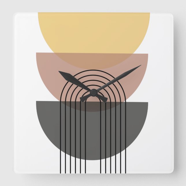 Relógio Quadrado Mid Century Modern Acrylic Wall Clock (Frente)