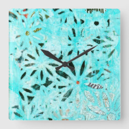 Relógio Quadrado Mídia mista de arte margarida