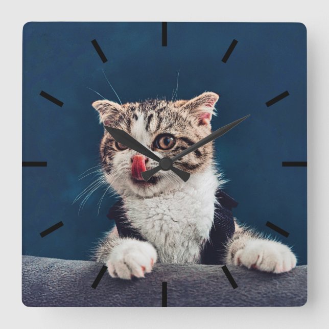 Relógio Quadrado Milu Cat (Frente)