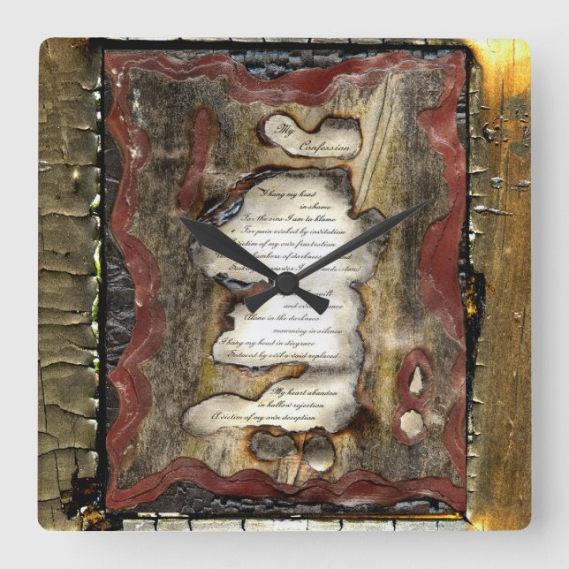 Relógio Quadrado Minha Confissão (Frente)