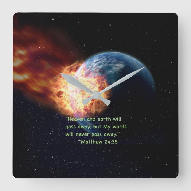 Relógio Quadrado "Minhas palavras " (Frente)