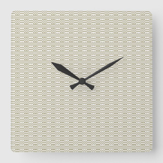 Relógio Quadrado Minimalist Sage Green Geometric Wall Clock (Frente)