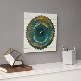 Relógio Quadrado Modelo da lâmina de serra russa do Handyman Woodwo