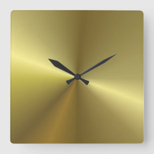Relógio Quadrado Modelo Moderno de Olhar Dourado Metálico