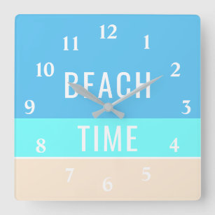 Relógio Quadrado Modelo moderno do azul da casa de férias do tempo
