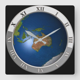 Relógio Quadrado Modern World Map Wall Clock