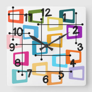 Relógio Quadrado Moderno do século Médio Atômica