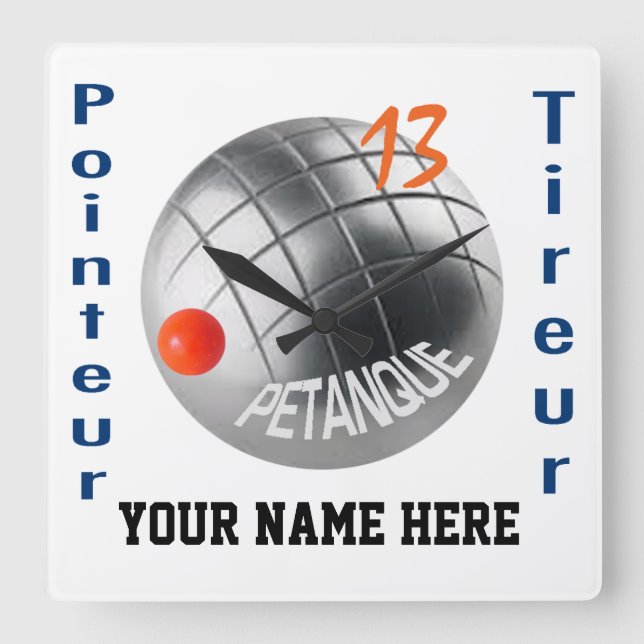 Relógio Quadrado Moderno e distinto, design personalizável (Frente)