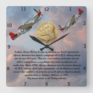 RELÓGIO QUADRADO MOEDA AÉREA TUSKEGEE