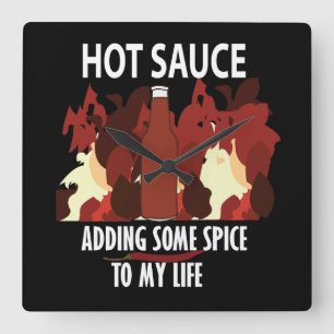 Relógio Quadrado Molho Picante Ketchup Fogo Pimenta Vermelha Chili